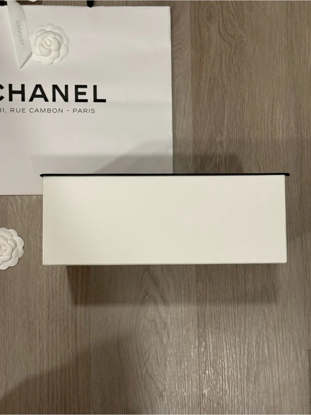 CHANEL White Gift Box and Shopping Bag Set